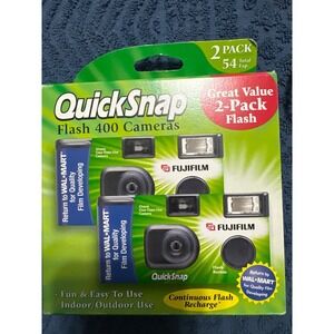 Fujifilm QUICK SNAP Flash 400 Cameras 2 Pack 54‎ total exposures  exp 9/ 2008